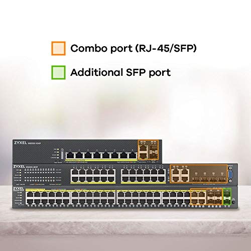 Zyxel GS2220-10HP-EU0101F commutateur réseau Géré L2 Gigabit Ethernet (10/100/1000) Connexion Ethernet, supportant l'alimentation via ce port (PoE) Noir