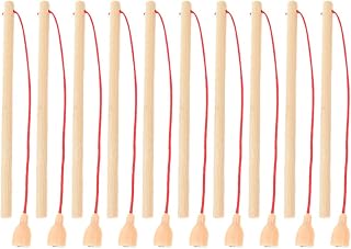 10Pcs Wooden Fishing Poles for Kids - Wooden Fishing Rods with Hooks Educational Toy for Age of 3,4,5,6 Year Old Kids, Boys & Girls - Christmas Game Toy Presents for Birthday Party