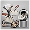 Kinderwagen, Kinderwagens en kinderwagens for Babys 3 in 1 Verstelbare Hoge View PRAM Carriage Infant Bassinet…