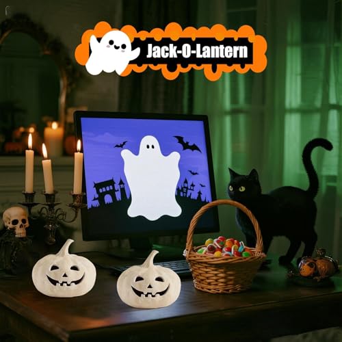 Lanterne d'Halloween lumineuse à DEL de table à piles 12 cm - 3