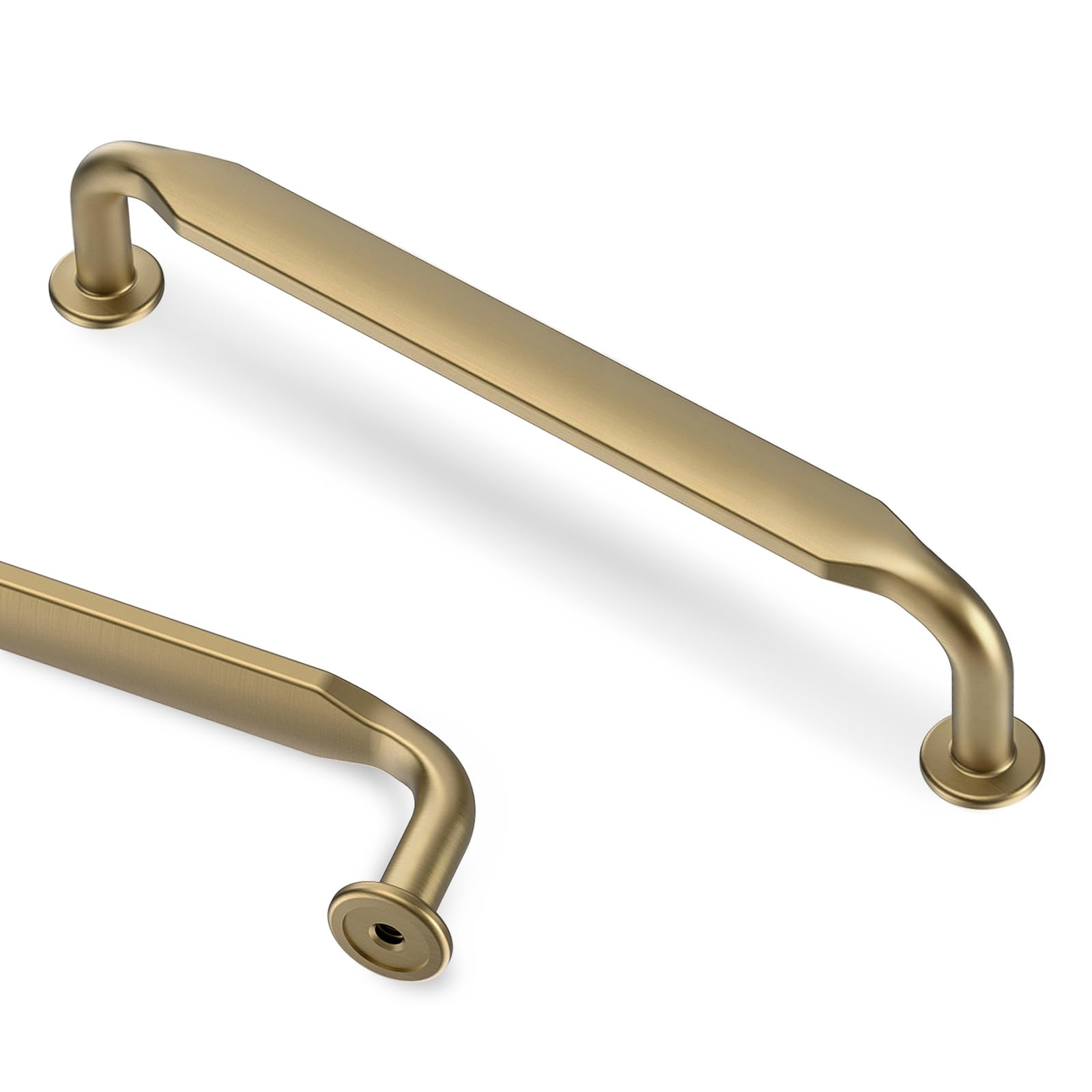 Goldenwarm 15 Pack Champagne Bronze Cabinet Handles 5-1/16Inch(128mm) Hole Centers, Brass Wardrobe Handles Solid Zinc Alloy Pulls for Kitchen, Bathroom, Bedroom