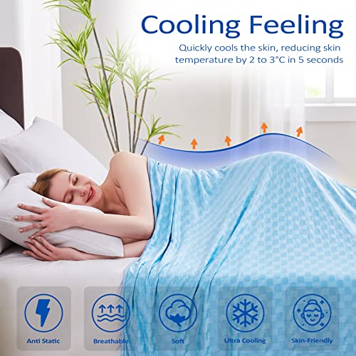 Image of Topcee Cooling Blanket, Summer Cooling Blankets for Hot Sleepers, Arc-Chill Q-Max>0.5 Cool Fiber, Oeko-TEX 100% Certified, Soft, Breathable, Double-Side Bed Throw,Keep Cool for Adults Kids 90 inchx108 inch