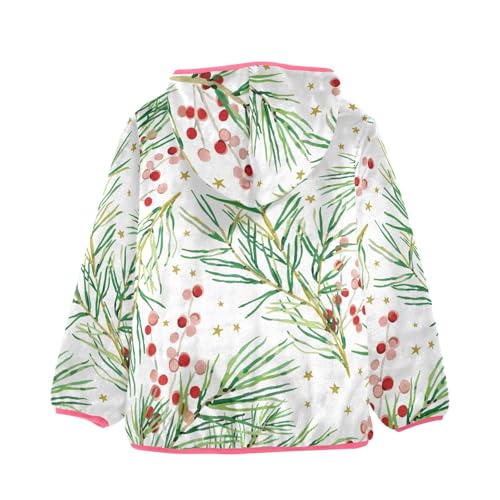 OTVEE Winter Christmas Pine Twigs Kids Hoodie Jacket Fall Spring Full Zip Warm Outwear Coat2