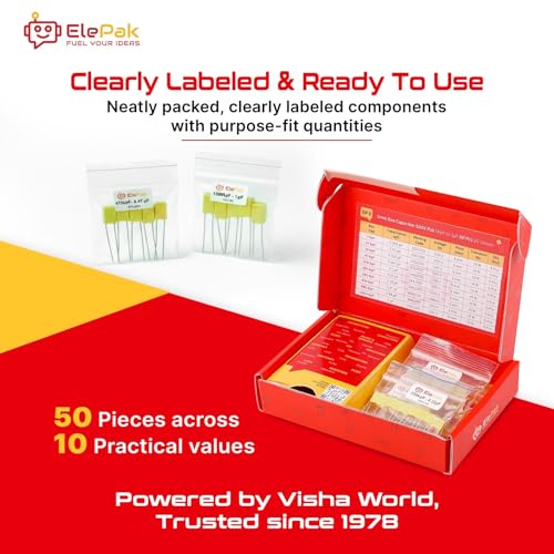 Image of 5mm Box Capacitor, 50 Pcs, 1KpF to 1F, Yellow | 5% Tolerance, High Stability, Low ESR, 100 Volts, Ideal for Audio, Power, Timing Circuits