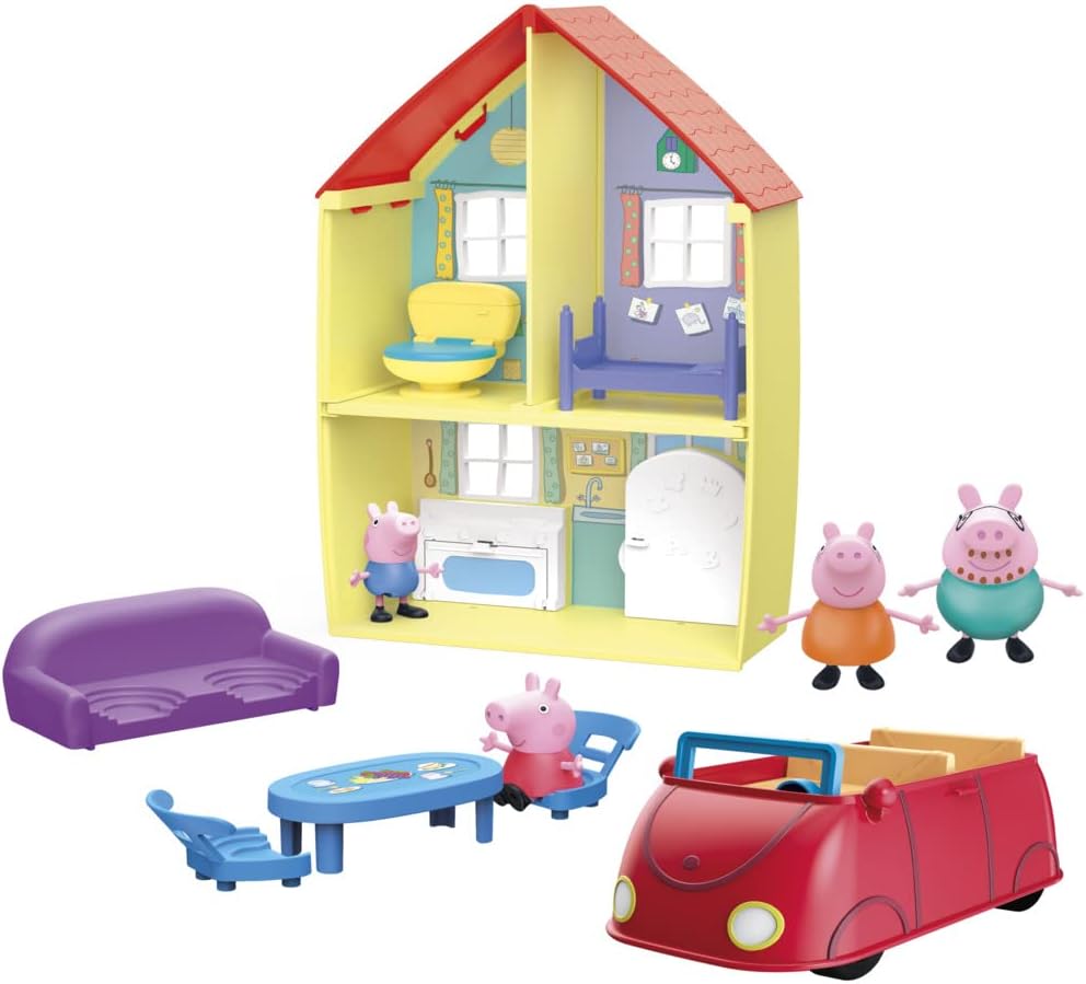 Peppa Pig Peppa's Family Home Combo Toy, Includes Playset, Car with Sounds, 4 Figures, 6 Accessories, for Ages 3 and Up - Amazon Exclusive