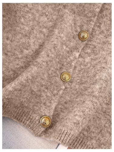Image of RoseSeek Women's Button Down Sweater Vest Sleeveless Crewneck Knit Outerwear Old Money Knitwear