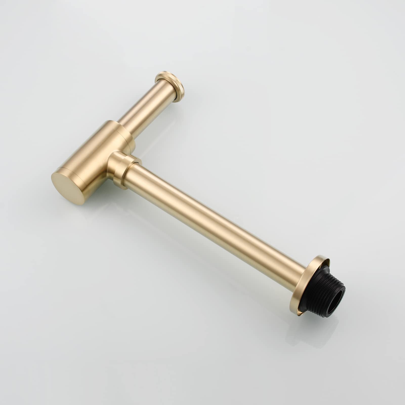 Tecmolog Oro Cepillado Sifon Lavabo Extensible 5-11 cm Laton Sifón de Diseño 1 1/4" para Fregaderos, WT07J2