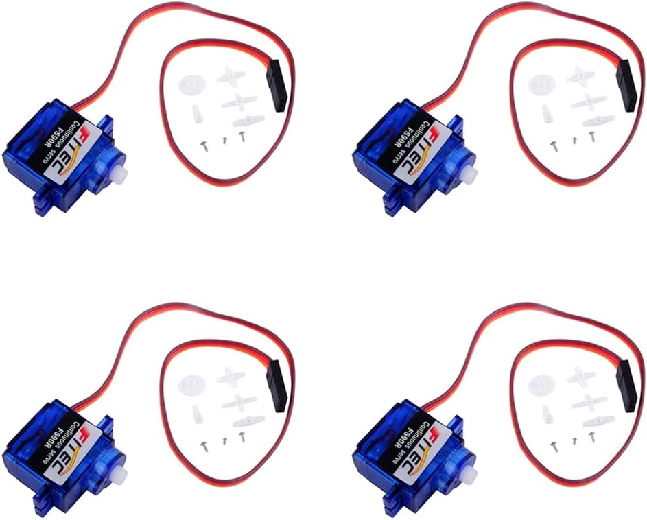 FS90R Continuous Rotation Micro RC Servo 360 Motor Analog 6V for Arduino Microbit (Pack of 4)