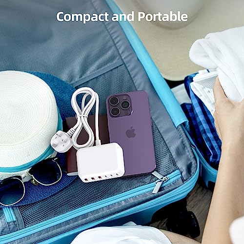 USB C Charger Block 100W GaN 6 Port Type USB C Charging Station Portable Travel Multi USB Desktop Charger 3 USB C 3 USB A Fast Charger for iPad iPhone 16 15 14 13 12 Pro Max Pixel Note Galaxy -White USB C Charger Block 100W GaN 6 Port Type USB C Charging Station Portable Travel Multi USB Desktop Charger 3 USB C 3 USB A Fast Charger for iPad iPhone 16 15 14 13 12 Pro Max Pixel Note Galaxy -White