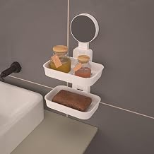 Double Layer Soap Box Suction Cup Holder Rack Bathroom Shower Soap Dish Hanging Tray Wall Holder Storage Holders