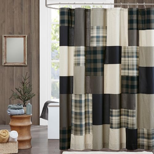 Woolrich Winter Hills Cotton Shower Curtain, Plaid...