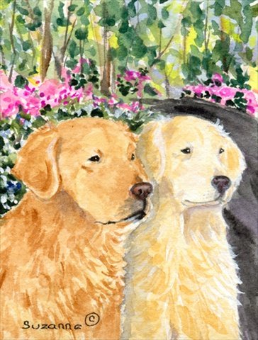 28 x 40 in. Golden Retriever Flag Canvas, House Size