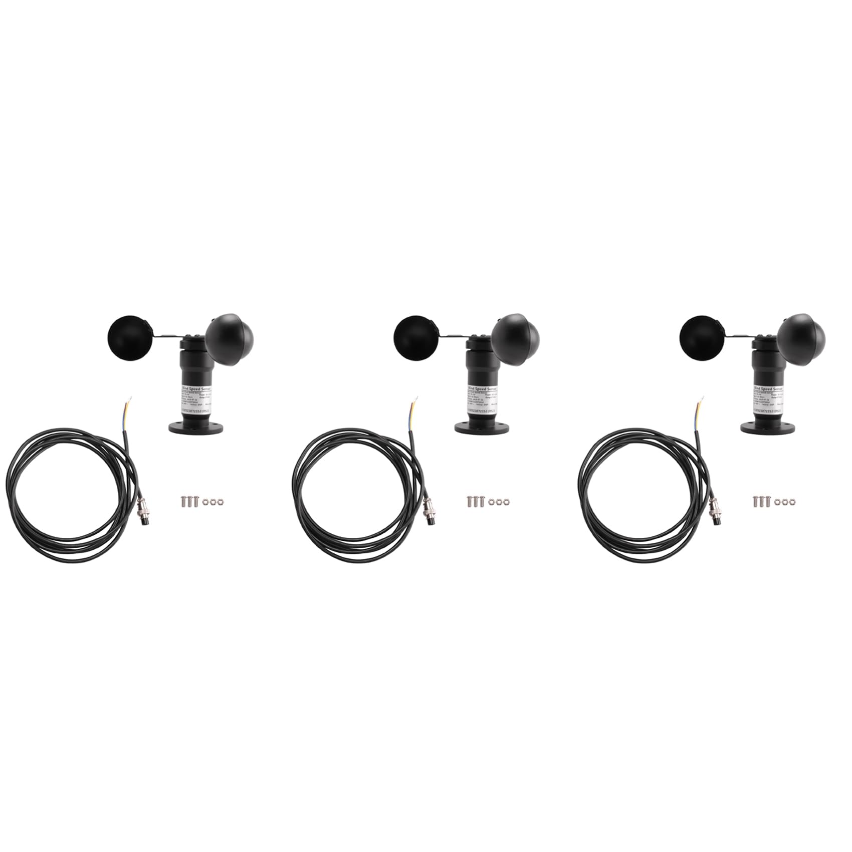 Jnchdghwa Black 3X Pulse Signal Wind Sensor Digital Anemometer Pulse Signal Output Wind Speed Sensor Anemometer Anemometer