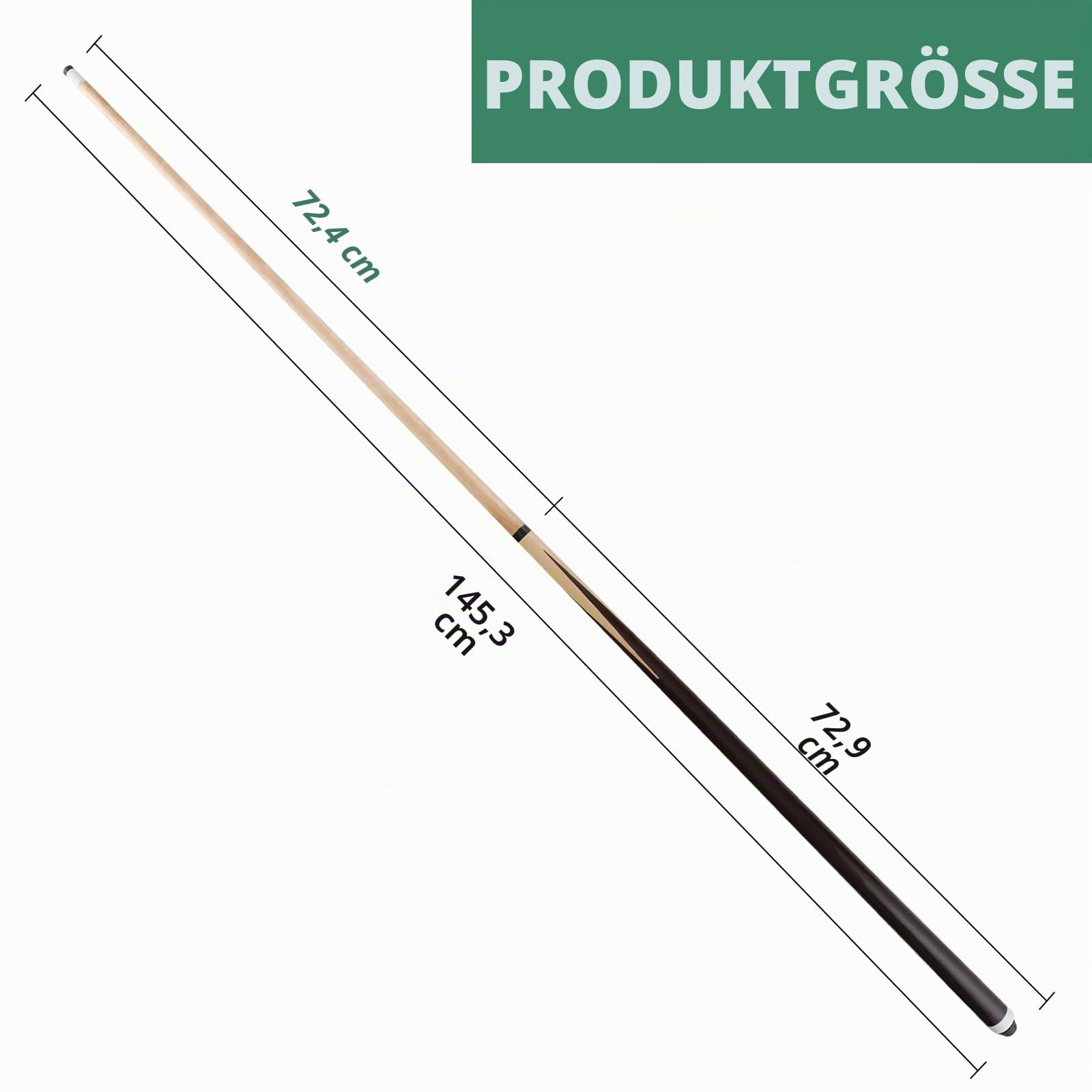 Billardqueue-Sticks für Erwachsene, 590 ml, 91,4 cm, 106,7 cm, 121,9 cm, 147,3 cm, Set mit 2 oder 4 Billard-Queue-Sticks mit 13 mm Lederspitze, für Kinder oder Anfänger, 2-teilig, 14/16/18