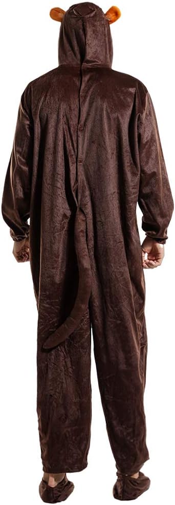 Monkey Costume Adult Funny Animal Onesie for Cosplay & Parties Adult Monkey Jumpsuit Pajama - Image 3