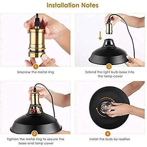 Luz colgante retro americana E27 y lámpara industrial negra para pasillo 2