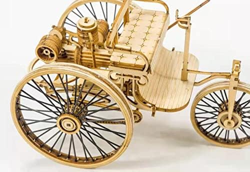 Viloga 3D Wooden Puzzle - Laser Cutting Vehicle Model Building Kit for Adults - The First Car in The World - Assembly Vintage Wood Model Car Gifts for Men & Teens - Image 7