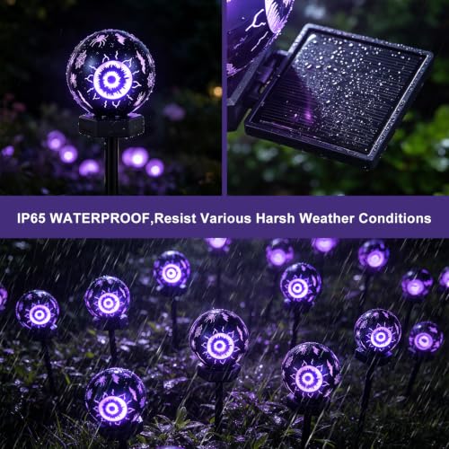 KANPONN Solar Halloween Lights Outdoor(4pcs),Halloween Decorations Outdoor, IP65 Waterproof, Decor for Garden/Yard/Patio/Lawn/Pathway - image 4