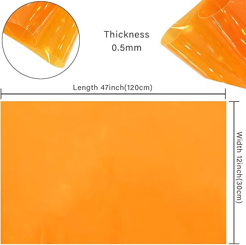 Miniatura 18 de HYANG - Hojas de piel sintética de vinilo holográfico transparente de PVC azul cielo, 1 rollo de 12 x 47 pulgadas (11.8 in x 47.2 in) para Azul