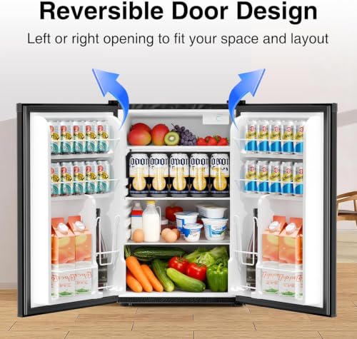 Image of Kismile 4.41Cu Ft Compact Refrigerator Reversible Single Door Mini Fridge