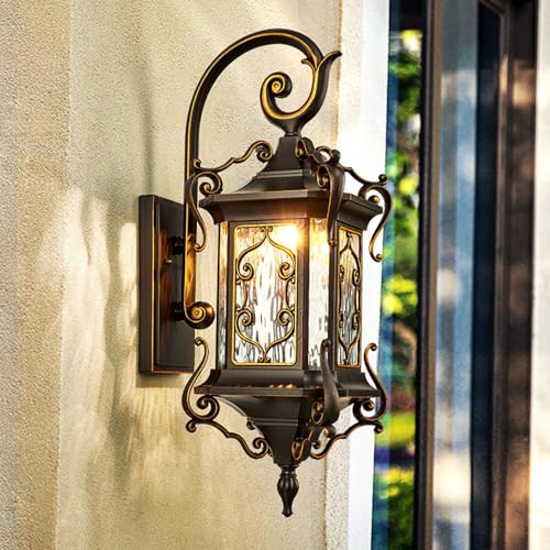 Outdoor l Lights Fixture,Exterior l Lanterns,Waterproof&All-Weather l Sconce,Porch Outside Lights for Entryway,House Front Door Patio Garage,E26 Base&Toughened Glass.