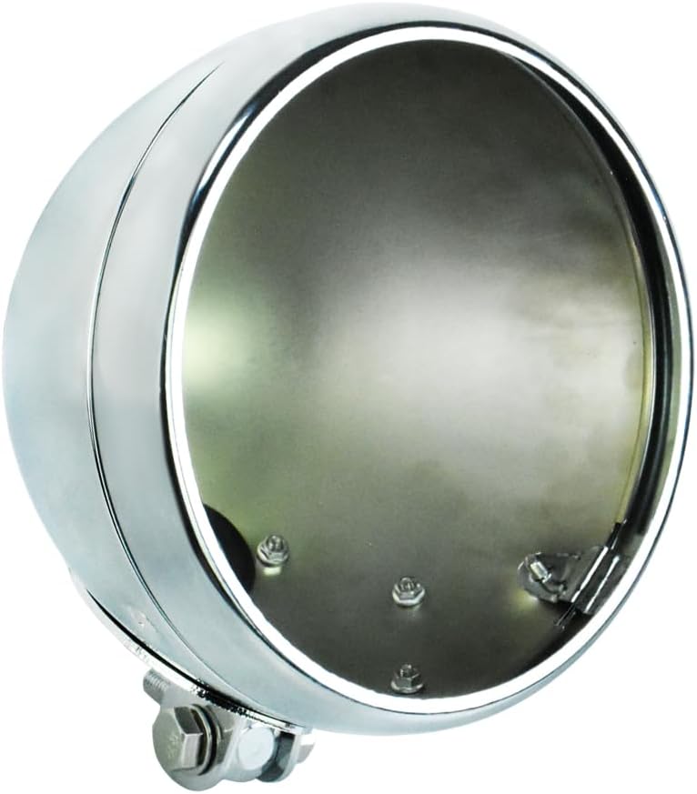 7" LED Headlamp Shell Protective Cover Motorcycle 7 Inch Head Lamp Bucket Compatible with Harley Kawasaki Chrome 1 Pcs