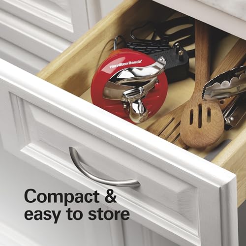 Hamilton Beach Walk 'n Cut Electric Can Opener for Kitchen, Use On Any Size, Automatic and Hand-Free, Cordless & Rechargeable, Easy Clean Removable Blade, Red (76506) - Image 5