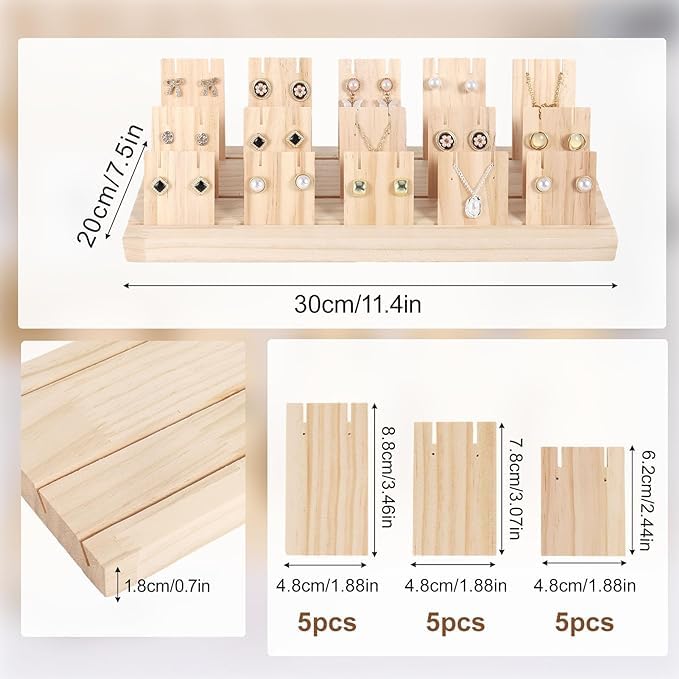 Image of Jewelary Boxes (15 Earring Card Stand Wooden)