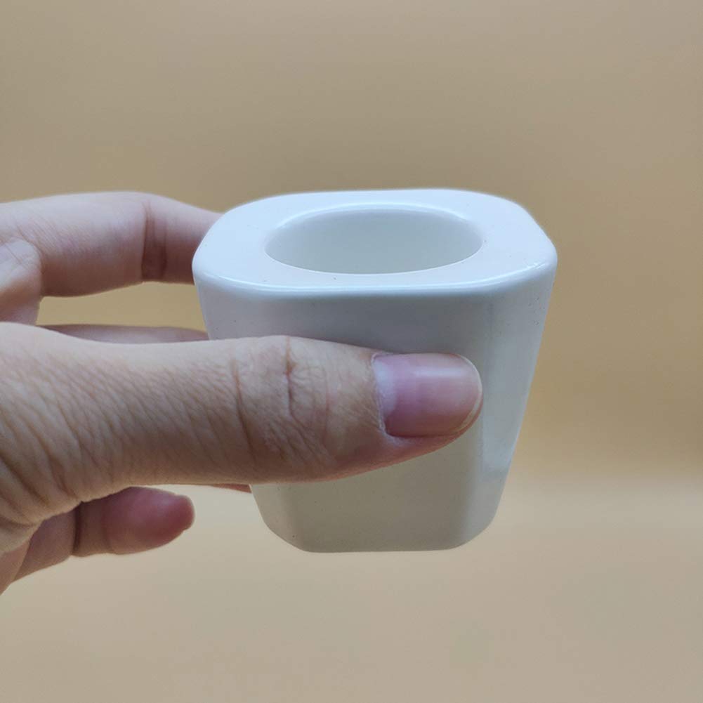 Uposao 1 Piece Porcelain Dappen Dish for Nail Art with Lid, Manicure Ceramic Cork Cups Nail Art Acrylic Liquid Powder Dappen Dish Liquid Powder Container Beauty Accessories Styling Tool - Image 4