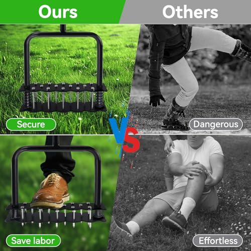 Lawn Aerator, Aerator Lawn Tool for Manual Weeding, Pre-Assembled Lawn Aerator Tool for Patio Lawns and Gardens, Lawns Improvement and Yard Care, Garden Tools, Restoring Lawns Health - Image 4