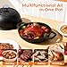 5QT Pre-Seasoned Cast Iron Dutch Oven For Bread Baking, Dutch Oven with Domed Lid, Sourdough Bread Baking Supplies, Multi-Functional Bread Pan For Baking, Frying, Roasting