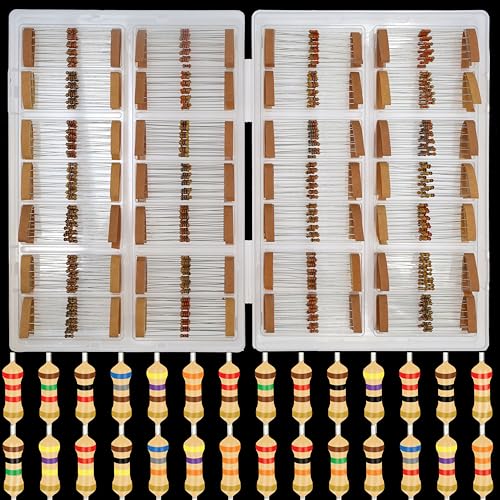 EEEEE 1/4w 28 Values 560pcs with 5% Carbon Resistor Assortment Kit and Electrical Industrial Assorted Set K Ohm Pack for Led Lights (2.2 Ohm - 1M Ohm) - Image 3