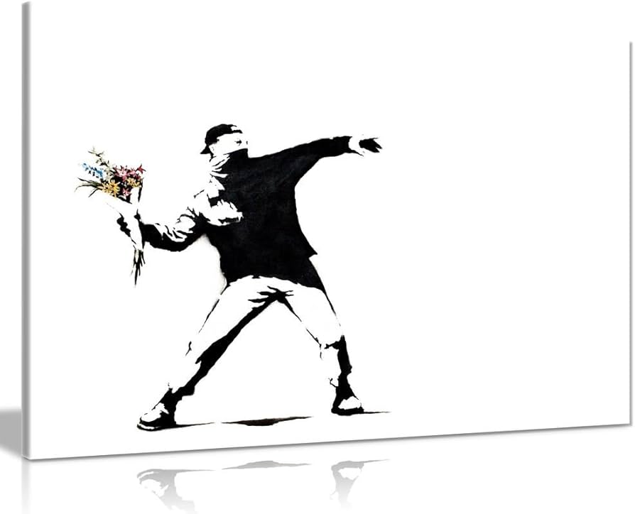 B&SA:バンクシー Amazon｜Banksy フラワースローワー キャンバス ウォールアート