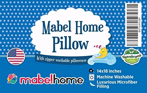 Mabel Home Kids Baby Toddler Pillow With Zipper Washable Pillowcase , White,14 X 18 Inches (14X18, White) #TOP1