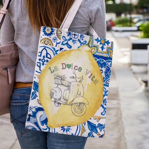 Bolso tote italiano con diseño de limón de la Costa Amalfitana, regalo de verano, para despedida de soltera o viaje miniatura 5