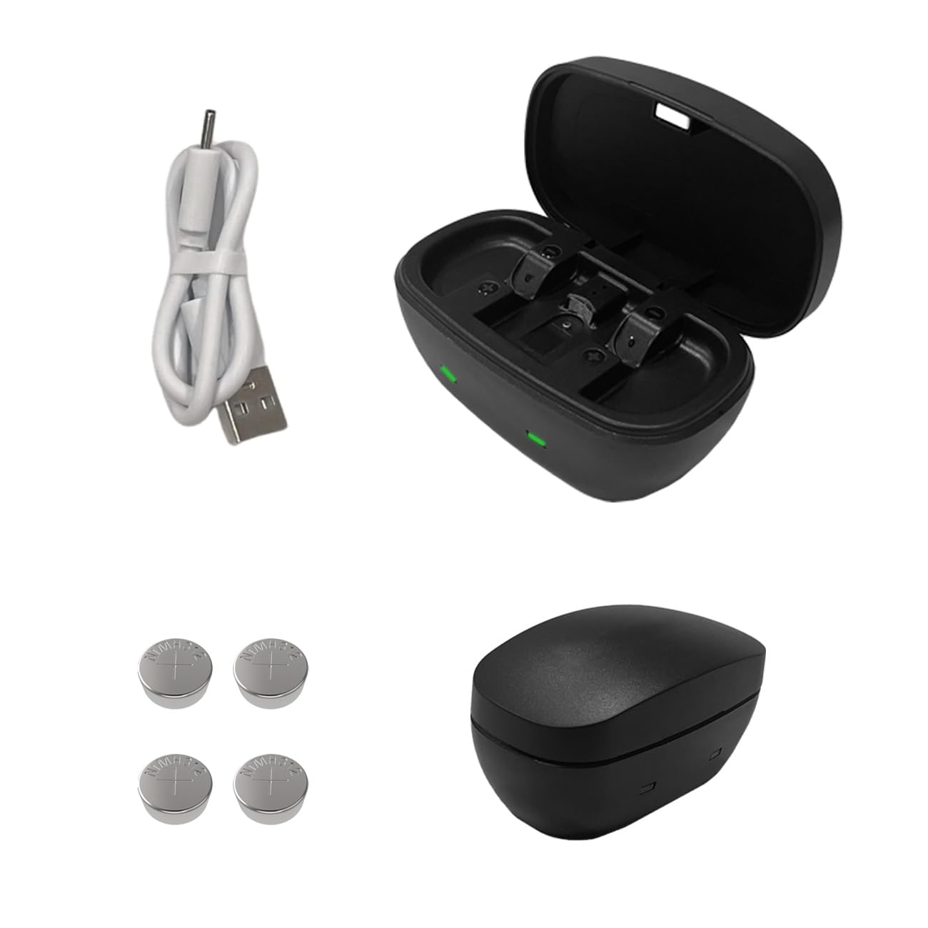 Baterías recargables de tamaño 312 para audífonos y caja de carga, funda de cargador de batería para audífonos 312 con 4 paquetes de baterías para audífonos para uso diario de rotación (cargador + 4