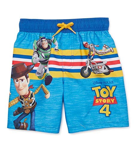 Disney Pixar Woody and Buzz Lightyear Swim Trunks for Boys - Toy Story 4 (18 Months) Blue