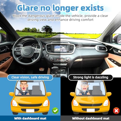 Image of Dash Cover Mat for KIA Sorento 2016 2017 2018 2019 2020 Non-Slip Dashboard Cover Mat Sunshade UV Rays Protector Interior Accessories