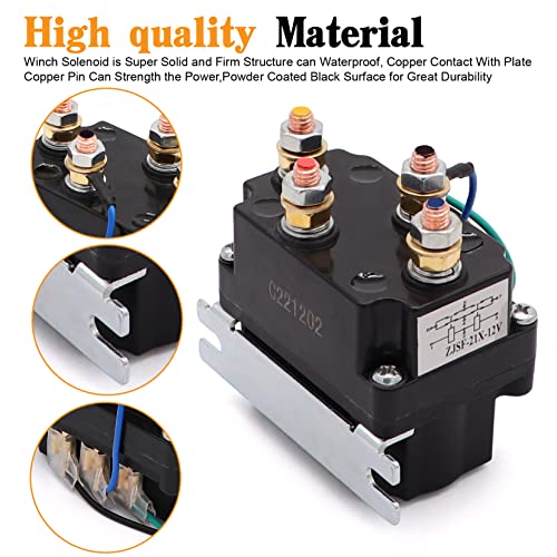 Relé Solenoide para Winch 12V 250A con control remoto miniatura 7