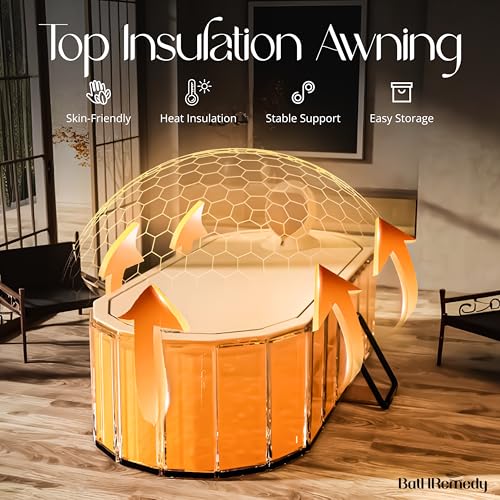 Image of Bath Tub for Adult for Bathroom, Foldable SPA Tub for Home Use with Drainage Hole, Thickened Insulated Ice Bath Tub, Inflatable BathTub for Adults, Ice BathTub for Adults (Black Titan)