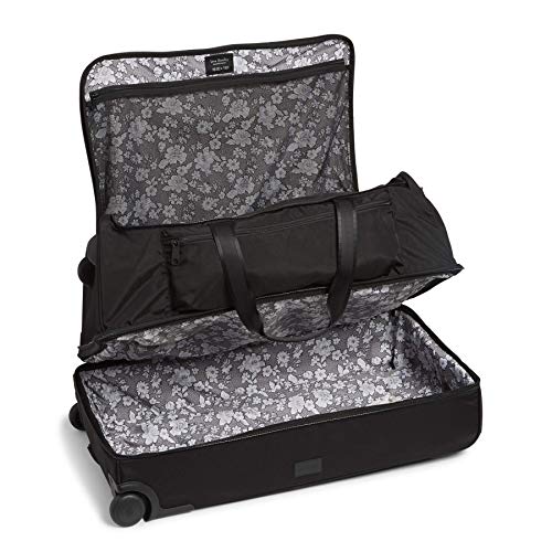 Vera Bradley Recycled Lighten Up Reactive XL Foldable Rolling Duffle Luggage, Black