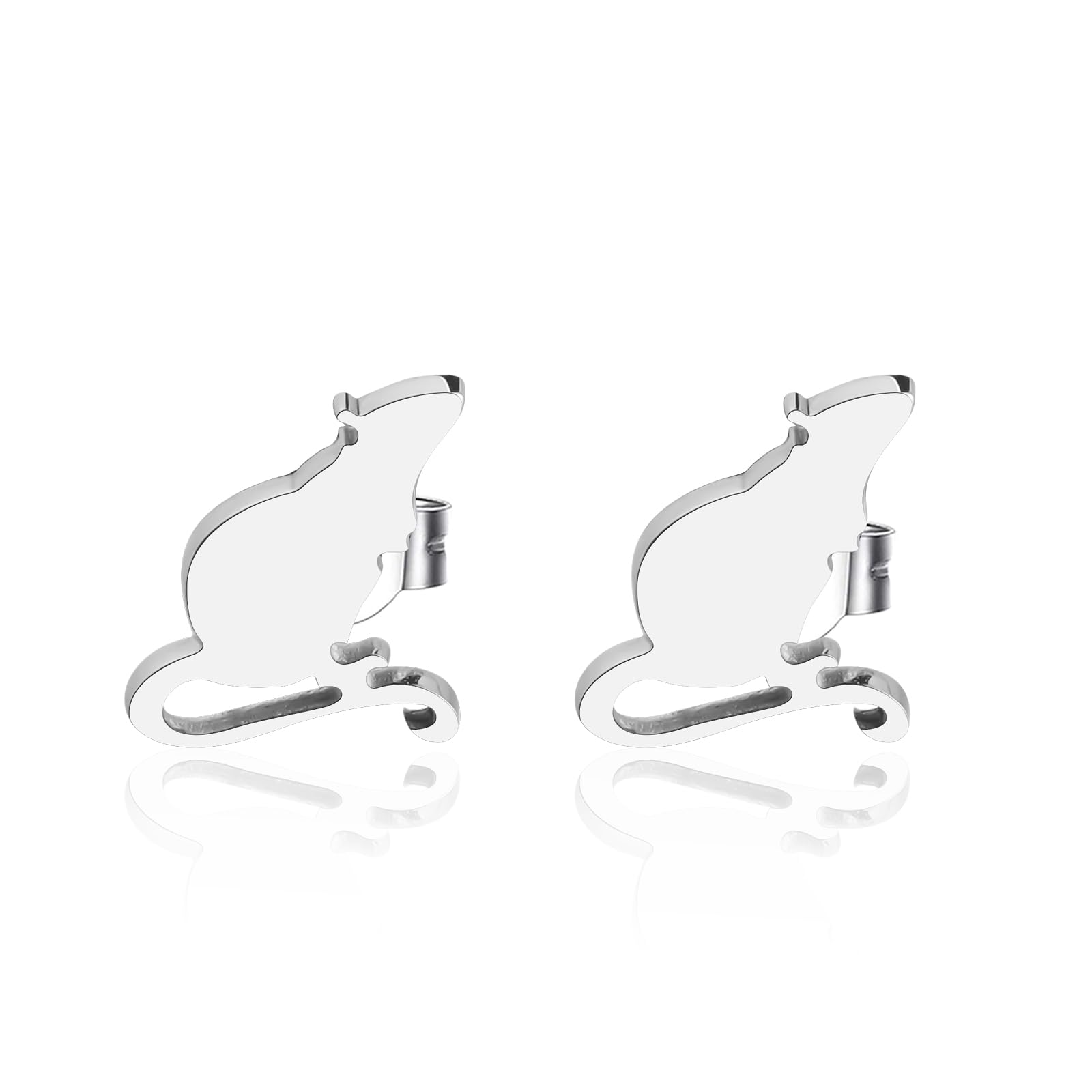 OKEYCH Rat Lover Gift Rat Stud Earrings Who Loves Rats Jewelry Rat Mom Gift Pet Mouse Animals Gift