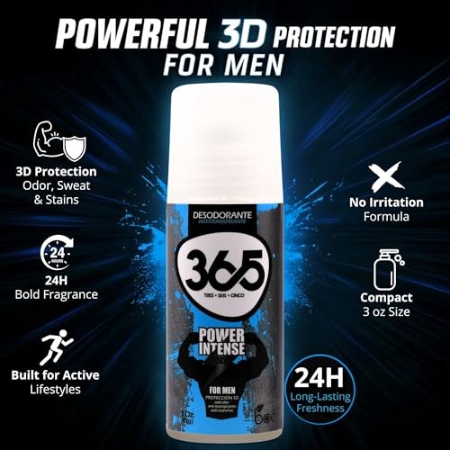 Desodorante Antitranspirante 365 Power Intense 3 oz Pack 3 miniatura 3