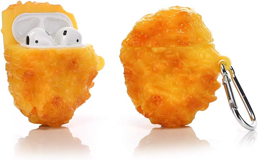 Silicone Case Compatible with Apple Airpods 1&2 Funny Cute Cover[Simulation Food Series](Fried Chicken Nuggets)
