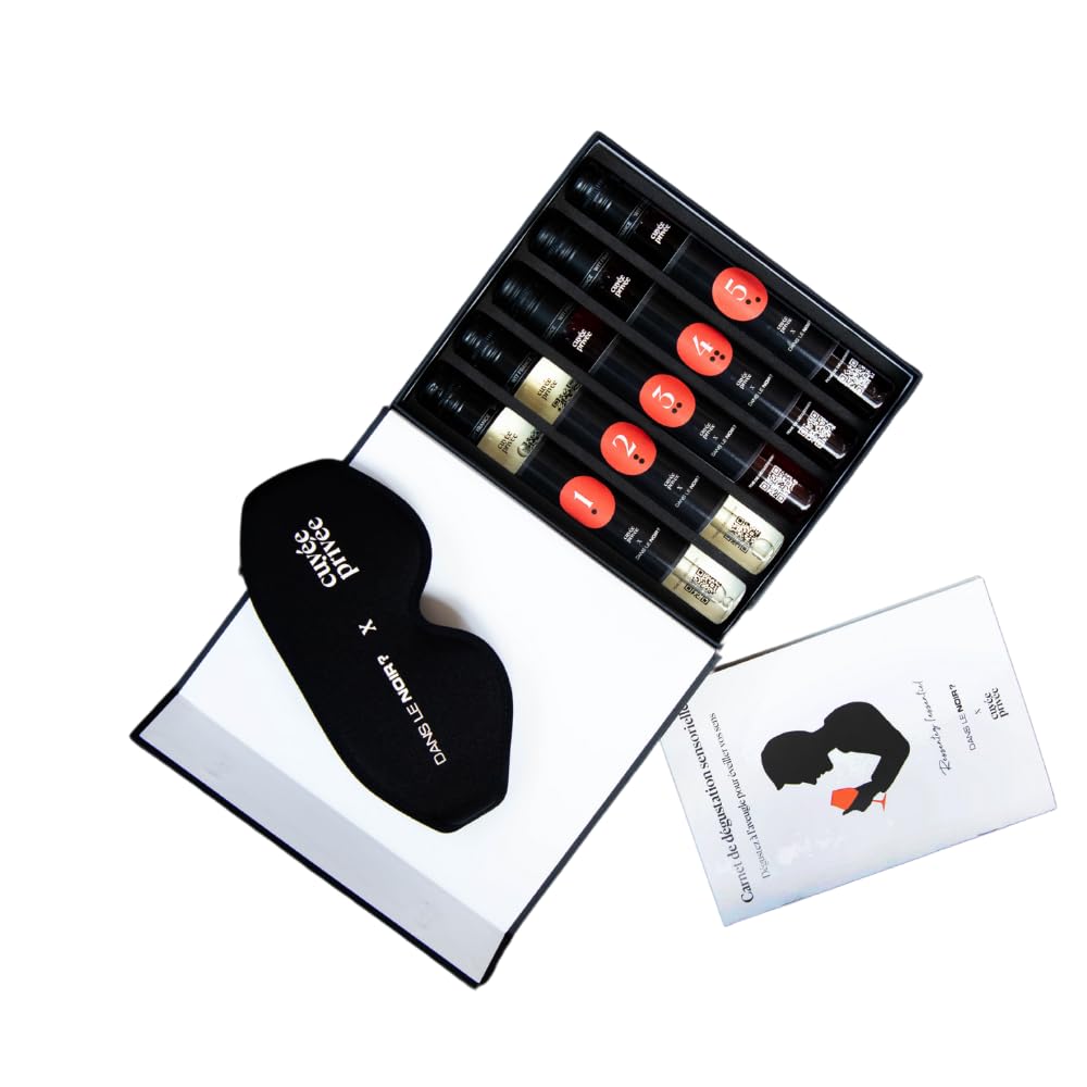 Coffret dégustation à l’aveugle – 5 flacons 10 cl + masque & audio | expérience sensorielle immersive Cuvée Privée x Dans le Noir