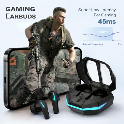 Image of iFAST GM05 True Wireless Stereo Gaming Earbuds, Quad Mic ENC for Clear Calls, Bluetooth 6.0, Low Latency Gaming, RGB LED, Type-C Fast Charge, 5H /40H Playtime, IPX5 | Black