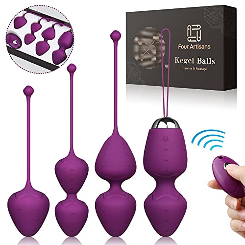 FourArtisans Kegel Balls for Women, Kegel Exercise Weights for Women Beginners & Advanced Pelvic Floor Trainer Tightening & Strengthen Bladder Control Exerciser, Silicone Ben Wa Balls