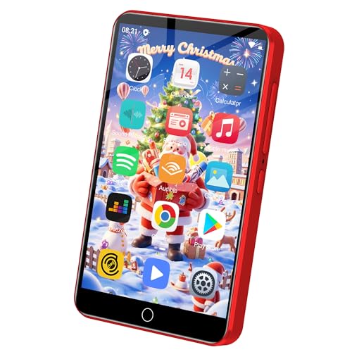 Image of MP3 Player with Bluetooth and WiFi, 80GB Storage& Android OS, 4 inch Touch Screen Spotify Music&Video Player, Built-in Speaker, FM Radio, MP4 Player for Kids