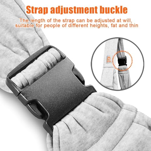 Tomkas Dog Carrier Sling - Pet Carrier for Small Dogs and Cats, Adjustable Strap, Zip Pocket, Snap Closure (Grey, M - Adjustable Strap Eu)