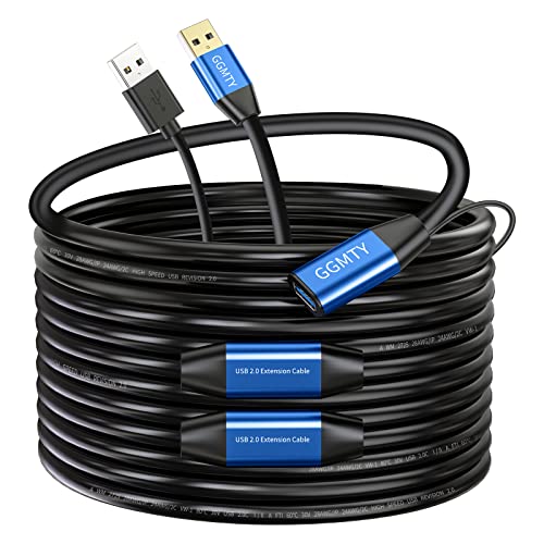 GGMTY USB 2.0 Type A Male to A Female Active Repeater Extension Cable 75ft, High Speed 480 Mbps